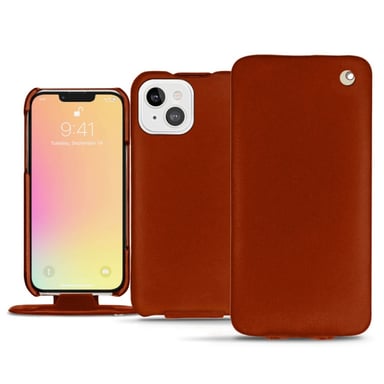 Housse cuir Apple iPhone 13 mini -  - Orange - Cuir vegan