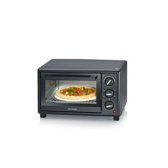 Forno per pizza Severin TO 2079 Mini forno rotisserie calore ventilato 20 L Nero 1600 W 100-230°C timer 120 min