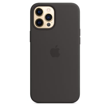 Coque en silicone avec MagSafe pour iPhone 12 Pro Max Noir