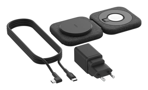 Belkin BoostCharge Pro Auriculares, Smartphone, Reloj inteligente Negro Corriente alterna Cargador inalámbrico Carga rápida Interior