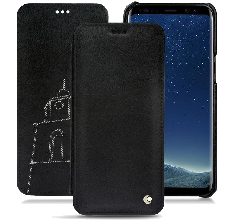 Housse cuir Samsung Galaxy S8 - Rabat horizontalNoir
