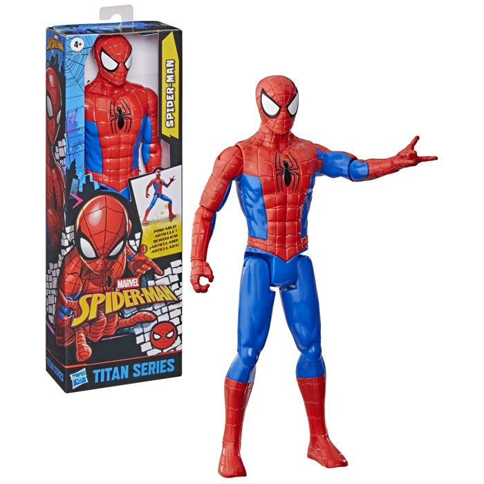Figurine SpiderMan 30 cm, Titan Series, jouets de super-héros pour enfants, Marvel Spider-Man, des 4 ans - Neuf