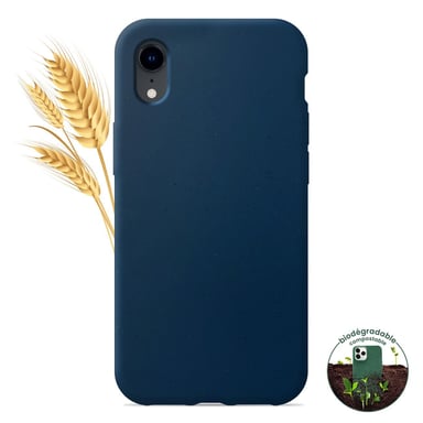 Coque silicone unie compatible Biodégradable Bleu Apple iPhone XR