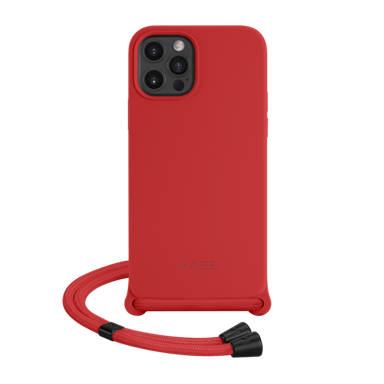 Funda bandolera de gel de silicona suave para Apple iPhone 12/12 Pro, Rojo Fuego