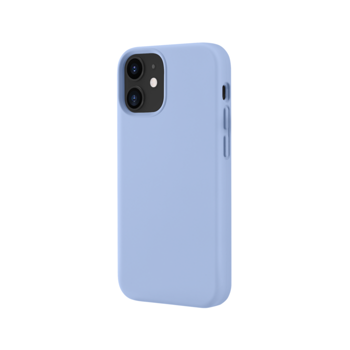 O) Coque antichoc en gel de silicone doux pour Apple iPhone 12 mini, Bleu  Lilas