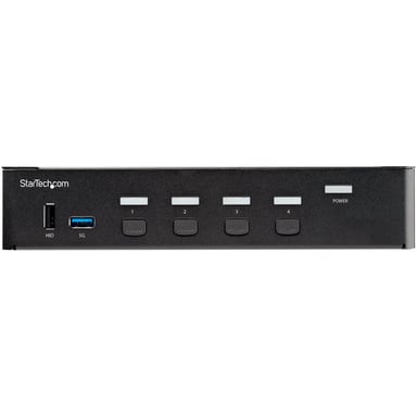 StarTech.com Commutateur KVM HDMI à 4 Ports - Moniteur Unique 4K 60Hz Ultra HDR - Commutateur KVM de Bureau HDMI 2.0 avec Hub USB 3.0 à 2 Ports (5Gbps) et 4x USB 2.0 HID, Audio - TAA