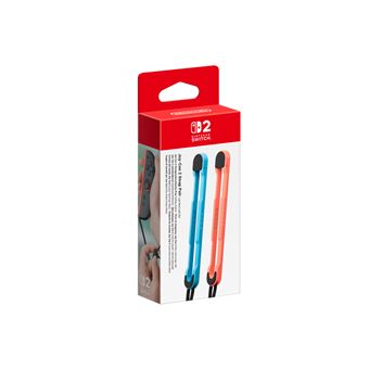 Paire de dragonnes Joy-Con 2 bleu clair et rouge clair pour Nintendo Switch 2