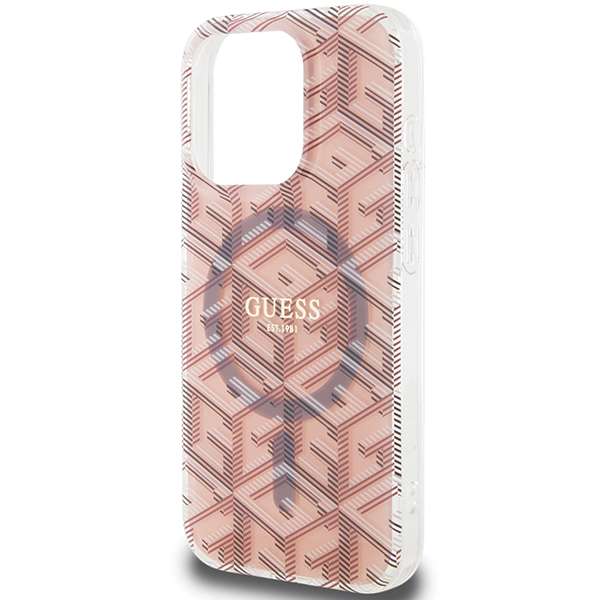 Guess Coque IML GCube MagSafe pour iPhone 15 Pro Max Rose - vue 3
