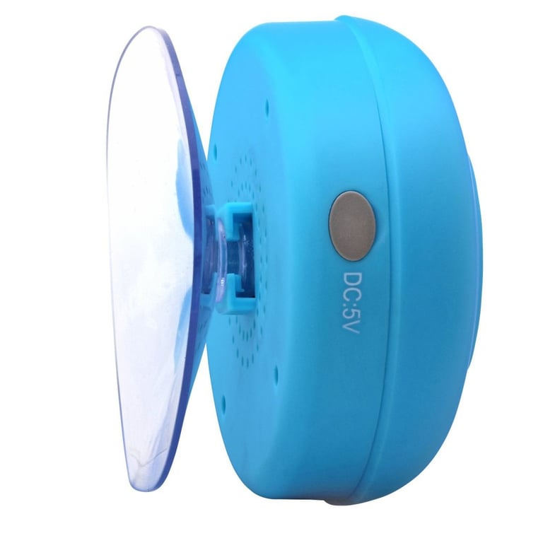 Enceinte Portable Bluetooth Ronde Kit Main Libre Ventouse Waterproof Douche Bleu YONIS