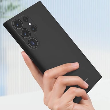 Coque pour Samsung S23 Ultra Silicone Mat Doux au toucher Roar Space noir