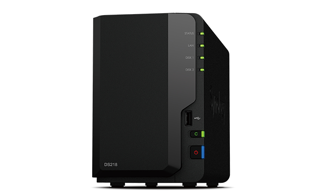 Synology DiskStation DS218 serveur de stockage NAS Bureau Realtek RTD1296 2 Go DDR4 0 To DiskStation Manager Noir - Neuf