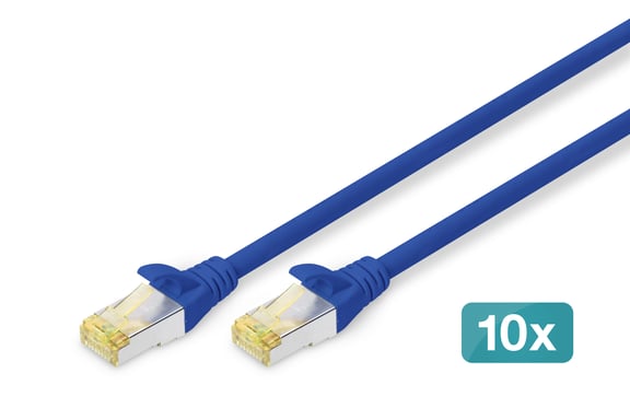 Digitus Cable de conexión CAT 6A S/FTP, 10 piezas