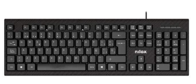 Nilox NXKME0011 clavier Souris incluse Bureau USB Espagnole Noir - Neuf