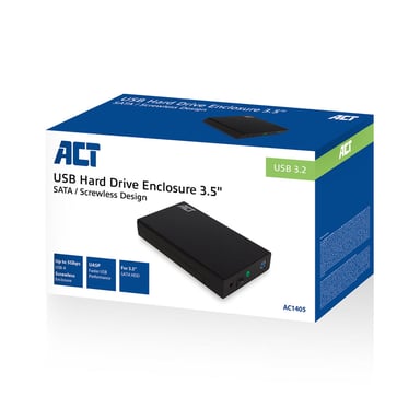 ACT AC1405 Boîtier de disques de stockage Boîtier disque dur/SSD Noir 3.5''