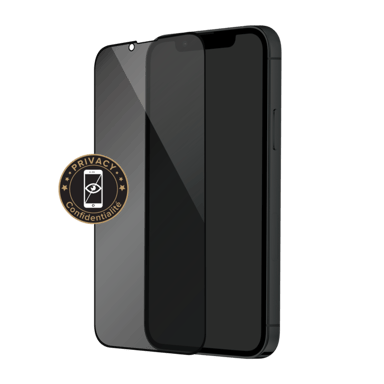 Protector de pantalla privado de cristal templado (100% cobertura de superficie) para Apple iPhone 13 Pro Max/14 Plus, Negro