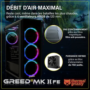 MK2 FE - PC Gamer - AMD Ryzen 5 5500 - Nvidia Geforce RTX 5050 - Rapide Bureau PC Gaming - 16 GO RAM DDR4 - 512 GO SSD - Ordinateur avec WiFi + Windows 11 Pro
