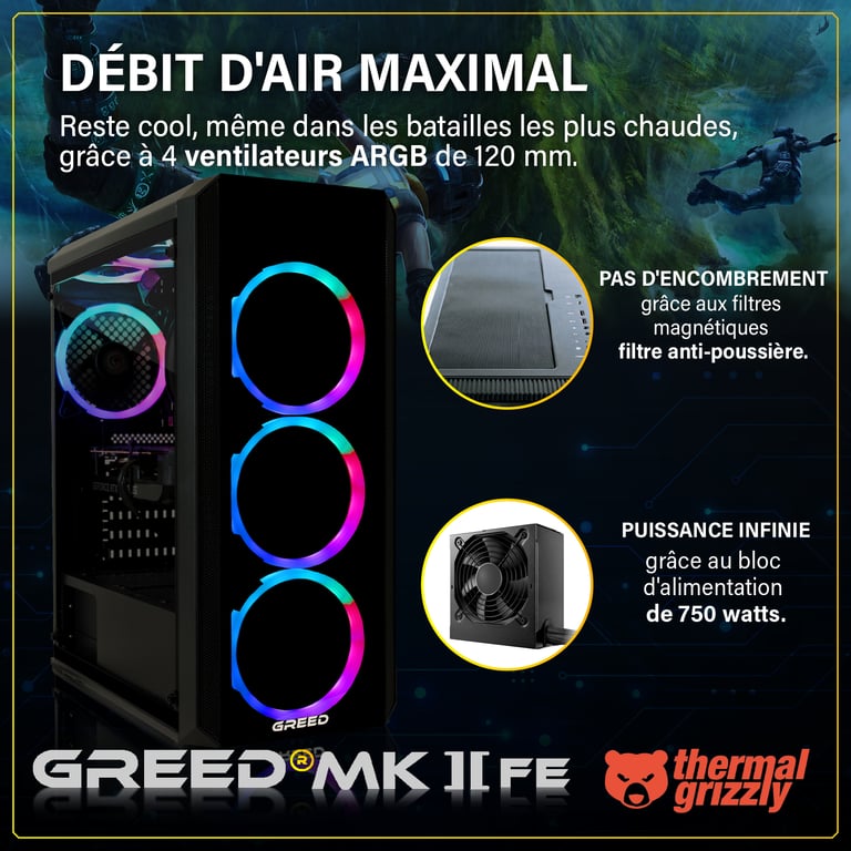 MK2 FE - PC Gamer - Intel Core i5-12400F - Geforce RTX 5050 - Rapide Bureau PC Gaming - 4,4 GHz - 32 GO RAM DDR4 - 512 GO SSD - Ordinateur avec WiFi + Windows 11 Pro - Neuf