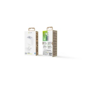 Muvit For Change Caricatore di rete 1 Usb 2.4A 12W Bianco