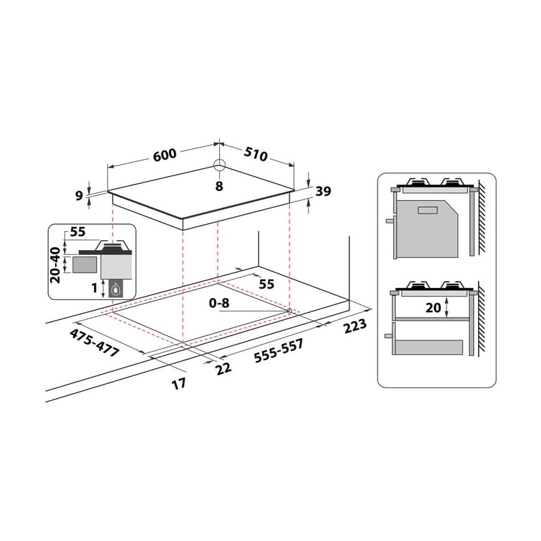 Table de Cuisson Gaz Hotpoint PCN 642 IX/HA – 4 Brûleurs Inox - vue 3