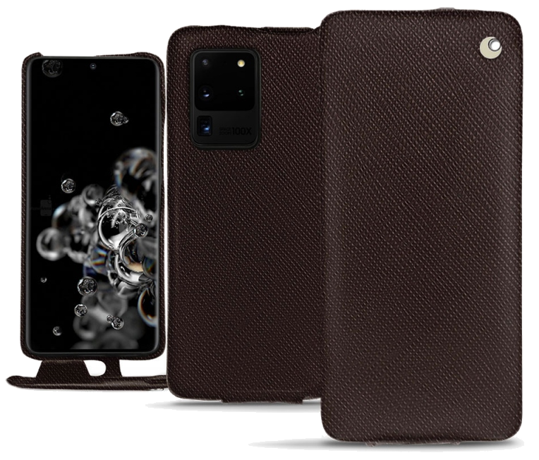 Housse cuir Samsung Galaxy S20 Ultra 5G - Rabat verticalMarron