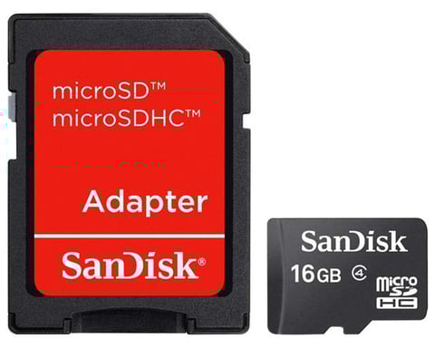 SanDisk 16GB MicroSDHC con adattatore 16GB Classe 4