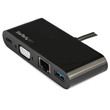 StarTech.com Adattatore multiporta USB-C - Dock mini USB-C con uscita video VGA 1080p - Power Delivery Passthrough 60W - USB 3.1 Gen 1 Type-A 5Gbps, Gigabit Ethernet - Docking station