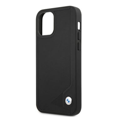 Custodia BMW per iPhone 12/12 Pro 6,1'' in pelle nera goffrata