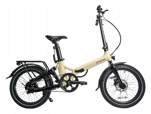 Vélo électrique pliable Onemile E1P, 250 W, 36 V 10 Ah, 25 km/h, couleur champagne.