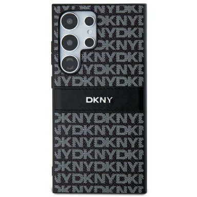 Custodia DKNY Mono Stripe Leather per Samsung Galaxy S24 Ultra, nera