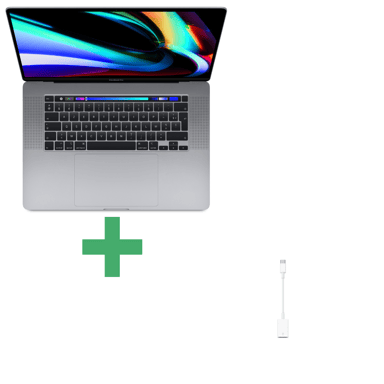 MacBook Pro Touch Bar i7 (2019) 16'', 2,6 Ghz 512 Go SSD 16 Go Intel UHD Graphics 630 and AMD Radeon Pro 5300M, Gris sidéral - AZERTY FR - Adaptateur USB-USBC inclus