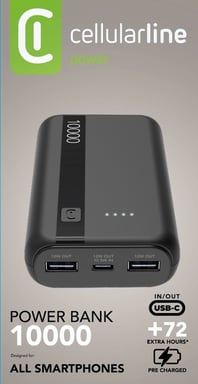 Cellularline Power Bank 10000 Chargeur Portable 10000mAh