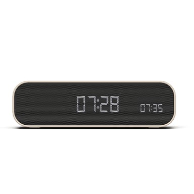 KREAFUNK Wakie Réveil Lumineux Bluetooth – Chargeur induction Qi, lumière de réveil progressive, enceinte 3W, design compact -Sable