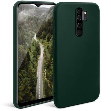 Moozy Minimalist Series Coque en silicone pour Xiaomi Redmi Note 8 Pro, Vert nuit – Finition mate fine et souple en TPU