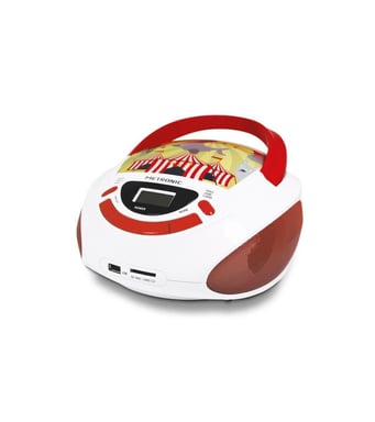 METRONIC 477145 Radio CD infantil estilo circo - rojo y blanco
