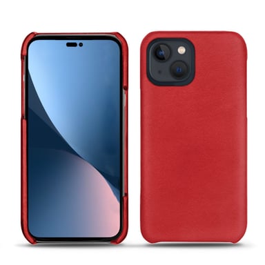 Coque cuir Apple iPhone 14 Plus - Coque arrière - Rouge - Cuir lisse premium