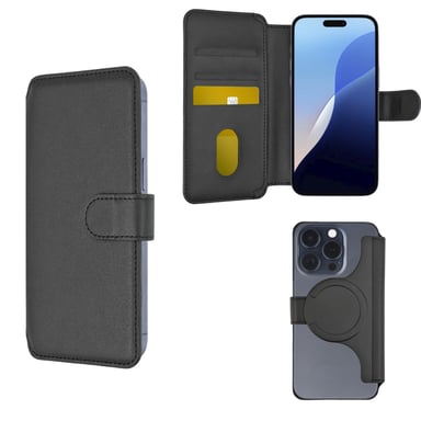 4smarts 541127 coque de protection pour téléphones portables Folio porte carte Noir Apple iPhone 12iPhone 15iPhone 12 ProiPhone 15 ProiPhone 13iPhone 13 ProiPhone 14iPhone 14 ProUniversal