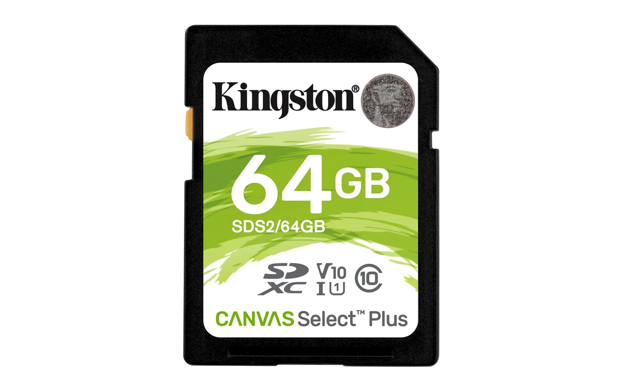 Kingston Technology Carte SDXC Canvas Select Plus 100R C10 UHS-I U1 V10 de 64 Go - Neuf