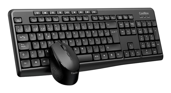 CoolBox COO-KTR-03W teclado Ratón incluido casa/oficina RF inalámbrico QWERTY Español Negro