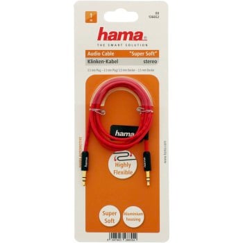 Hama 1m cavo audio 3,5mm/3,5mm 3,5mm Rosso