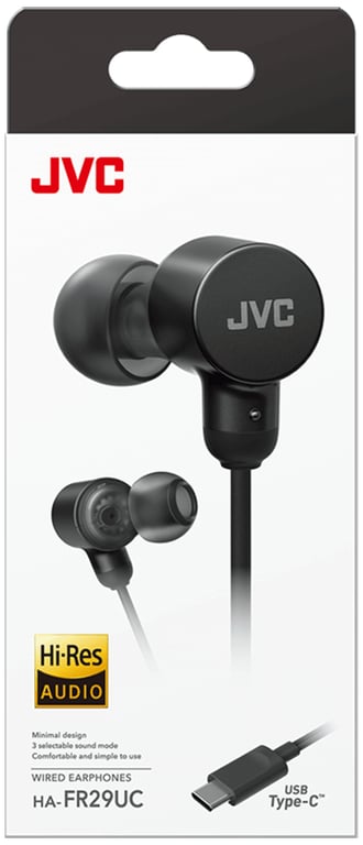 JVC HA FR29UC B Casque filaire USB de type C léger et confortable audio haute résolution microphone et contrôle du volume certifié IPX2 convertisseur DA minimise le bruit et la dégradation du son - vue 10