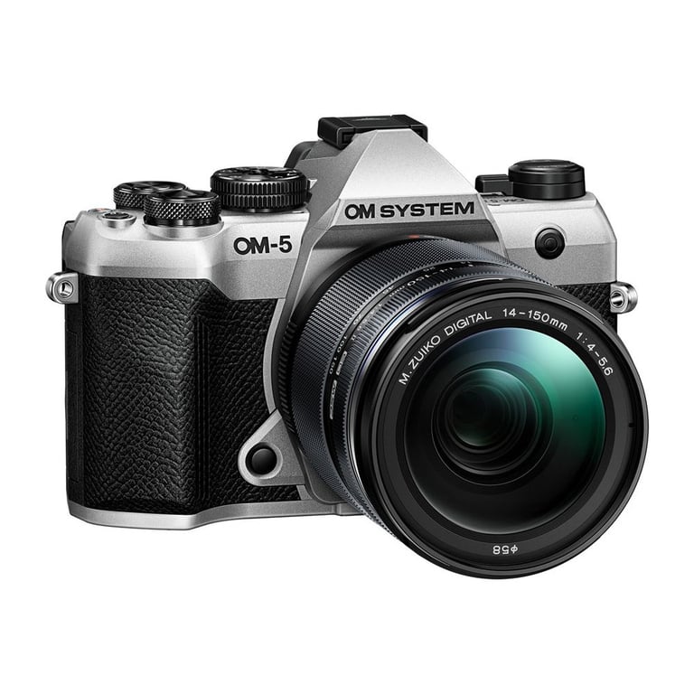 Appareil photo hybride OM System OM 5 Mark II avec objectif M.Zuiko 12-45mm F4 PRO Argent et Noir - Neuf