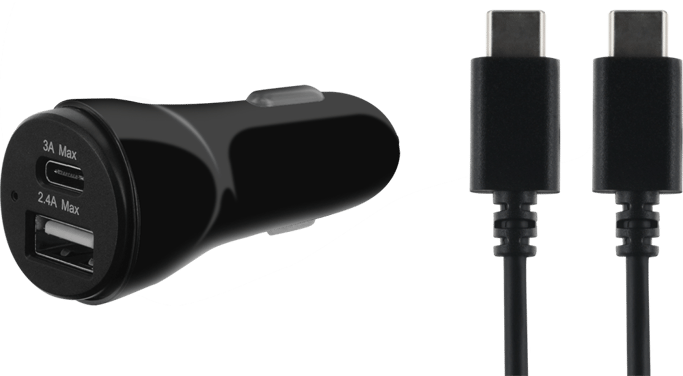 BigBen Connected Cargador de mechero con cable USB C/USB C Negro