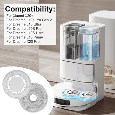 Juego de repuesto de mopa y soporte para robot aspirador compatible con Xiaomi y Dreame