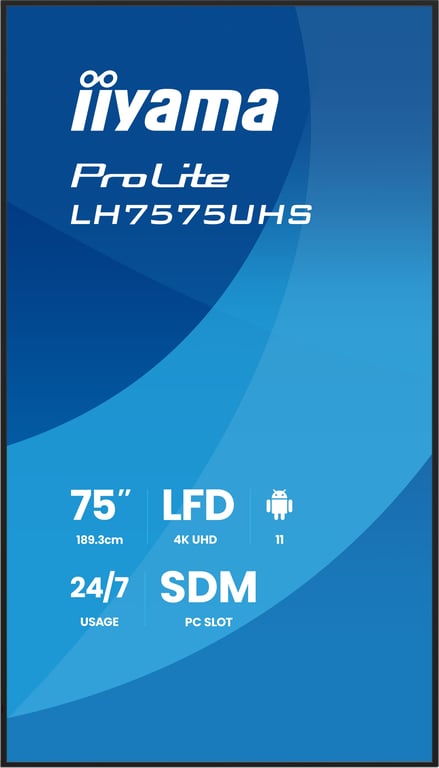 iiyama ProLite LH7575UHS B2AG 75 écran LCD rétro éclairé par LED signalisation numérique avec lecteur multimédia intégré SDM Slot PC 4K UHD... - vue 5