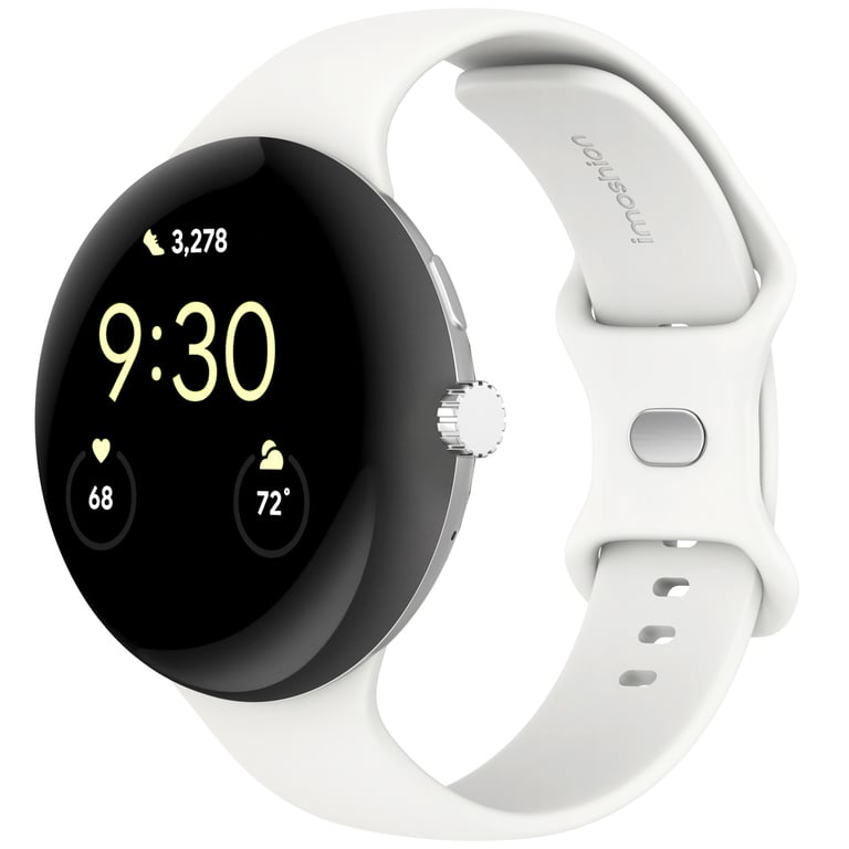 imoshion Bracelet en silicone? pour Google Pixel Watch 3 / 4 (45 mm) - Taille S - Blanc - Neuf