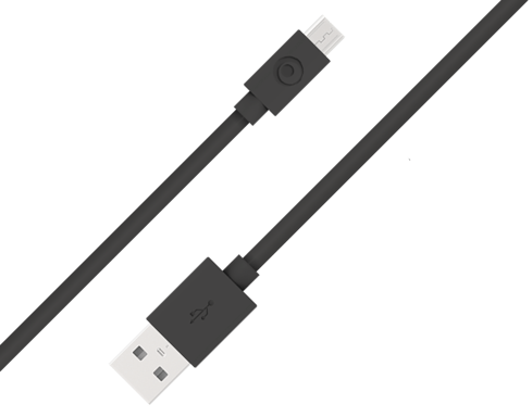 Câble USB A/micro USB 1,2m Noir - 100% Plastique recyclé Bigben