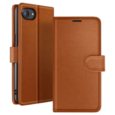 Zanaé Funda tipo cartera para iPhone 16e con soporte y lengüeta magnética Marrón