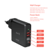 Batería multifunción con cargador rápido sin cable 10000mAh y cargador de pared (18W), Midnight Black