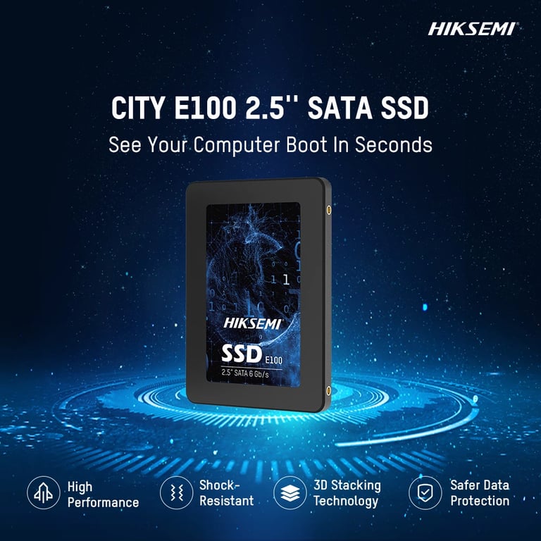 SSD Interne HIKSEMI 2.5 E100 SATA 6.0Gbps SATA III 3D TLC 560 MB/ 120 TB Neuf - vue 2