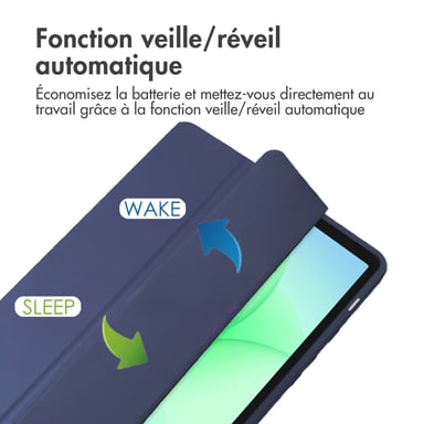 imoshion Coque tablette rigide Trifold pour Samsung Galaxy Tab A11 / A9 8.7 pouces - Bleu foncé